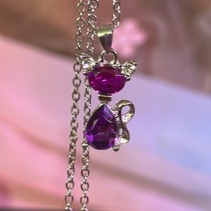 Cat/Kitty Charm Purple Necklace.